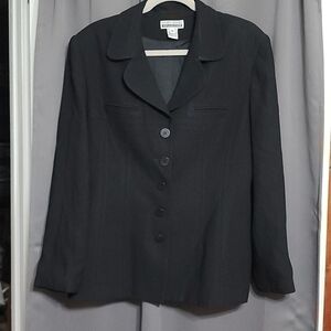 VTG? Sunny Names Collection Womens Blazer Black Button-Up Sz 16 GUC READ